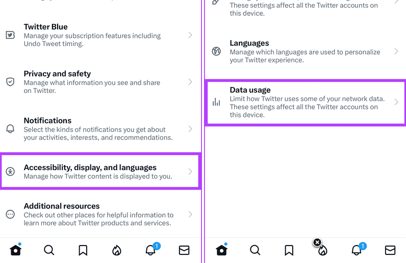 推特清除应用缓存和数据.png