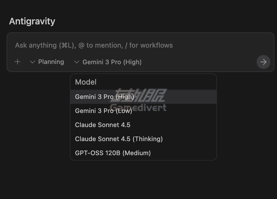 选择模型 Google,Google Antigravity, Google Antigravity 下载, Google Antigravity 安装,Google Antigravity账号,Google Antigravity 设置, Google Antigravity 核心功能, Google Antigravity 教程,Gemini3 体验
