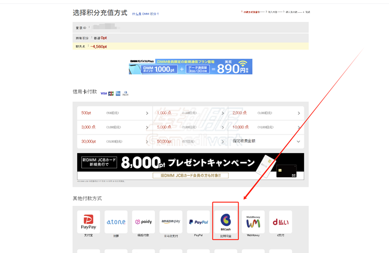 选择其他付款方式 FANZA, FANZA点数卡,FANZA卡密,FANZA充值,DMM点数,DMM Point,DMM点数卡,DMM卡密,FANZA教程,FANZA充值教程,FANZA点数充值