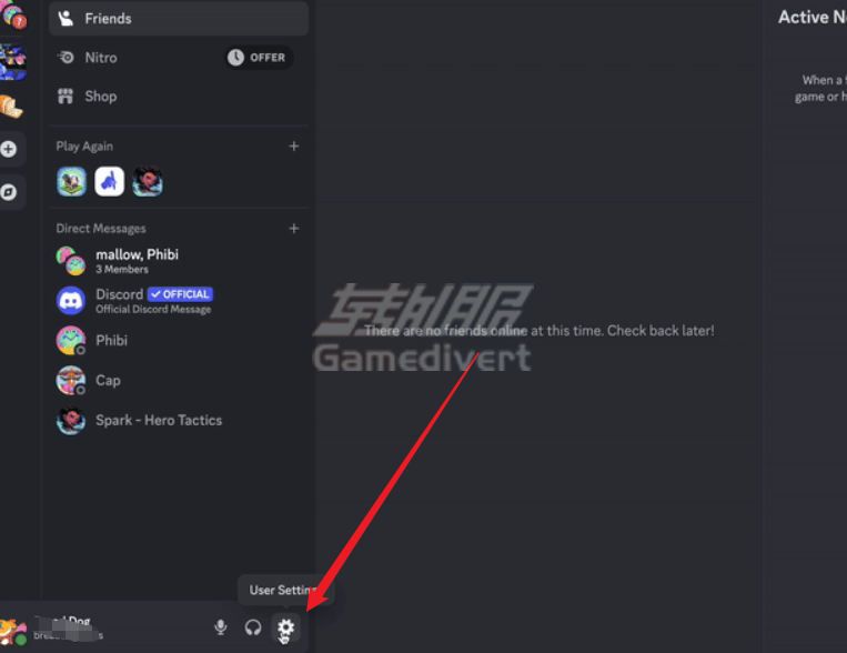 点击左下角齿轮图标 Discord, Discord Nitro,Nitro会员,Discord Nitro介绍,Nitro Basic,Discord会员,Nitro功能,如何开通Nitro,Discord礼品卡,Nitro和Nitro Basic区别,Discord付费会员,Nitro常见问题
