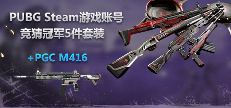  PUBG Steam游戏皮肤账号：竞猜冠军5件套装 + PGC M416